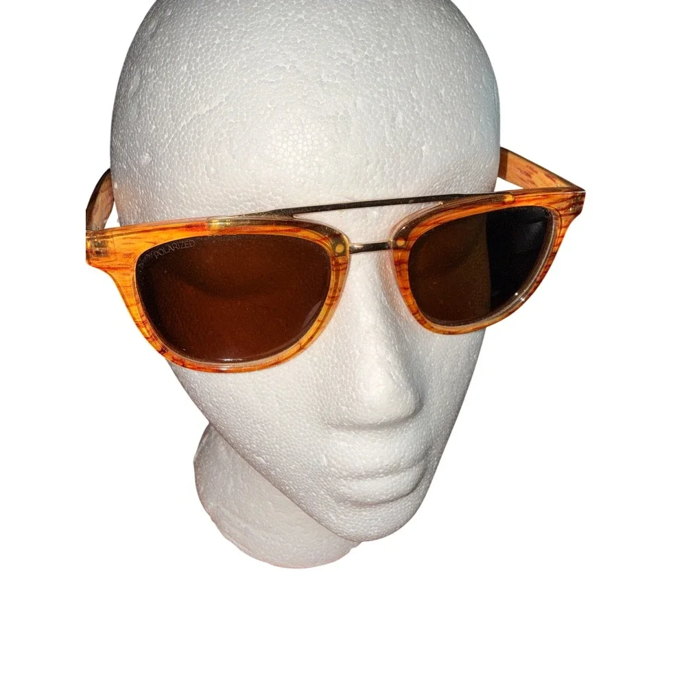 Santana by Carlos Santana STS Hawkins Polarized Sunglasses Orange Woodgrain 101P